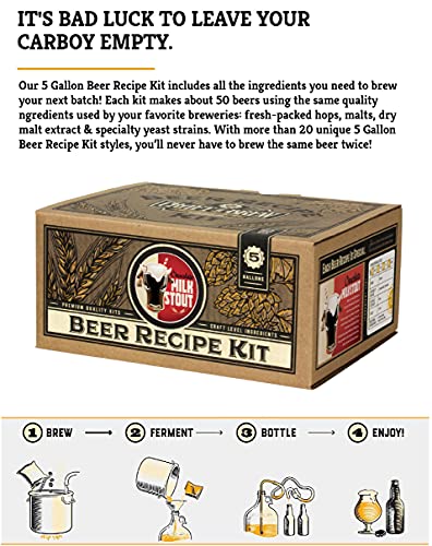 Craft a Brew - Beer Recipe Kit - Chocolate Milk Stout - Home Brewing Ingredient Refill - Beer Making Supplies - Includes Hops, Yeast, Malts, Extracts - 5 Gallons - color: Chocolate Milk Stout