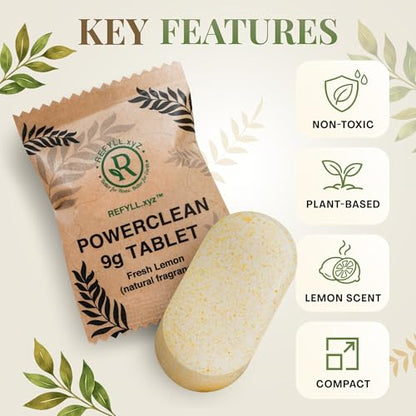 Cleaning Tablets for Spray Bottle Multi Surface Cleaner Refill Pods Eco Friendly Non Toxic Lemon Scent Plant Based (4 Pack) - size: 4 Count (Pack of 1)