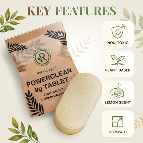 Cleaning Tablets for Spray Bottle Multi Surface Cleaner Refill Pods Eco Friendly Non Toxic Lemon Scent Plant Based (8 Pack) - size: 8 Count (Pack of 1)