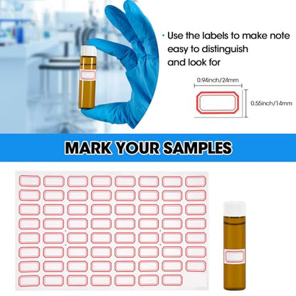 25PCS 20ml Amber Glass Vials with White Screw Caps and Plastic Stoppers, Leak-Proof Small Liquid Sample Bottles for Essential Oils, Perfumes, Reagents - color: AMBER, size: 20ml