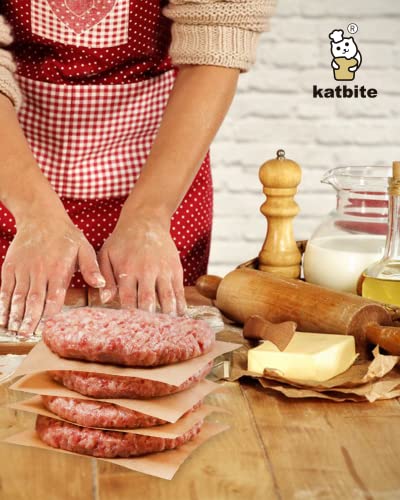 Katbite 300Pcs 6x6 Inches Patty Paper, Burger Patty Paper, Unbleached Parchment Sheets, Heavy Duty & Non-Stick, Squares for Seperating Patty, Cookies, Storing Foods Wrapping Candies - color: 6"x6"-300