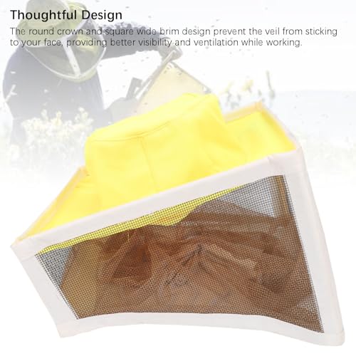 Haofy Beekeeping Hat with Veil Steel Yarn Square Brim Foldable Bee Hat with High Visibility Veil Outdoor Professional Protector Fishing Studies Bee Keeping Supplies