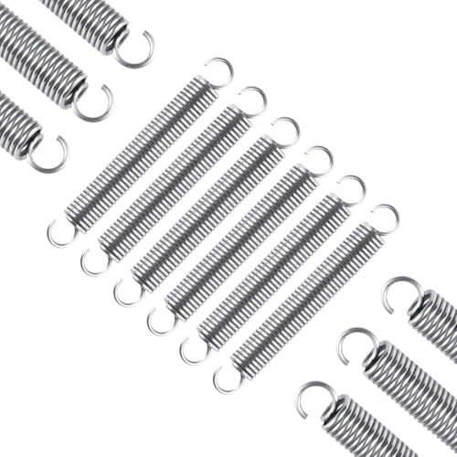 6pcs Extension Springs,0.035"x0.25"x2" 304 Stainless Steel Extension Springs with Hook Ends 2inch (6, 0.035"x0.25"x2") - size: 0.035"x0.25"x2"
