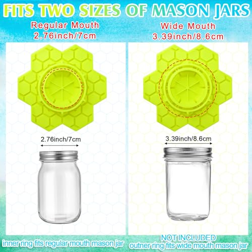 8 Pack Bee Feeder for Mason Jar Bee Watering Station Garden Silicone Sugar Water Feeder Beekeeping Drinking Equipment Tools with Mason Jars for Drinking Water(Yellow,Flower) - color: Yellow, style: Flower