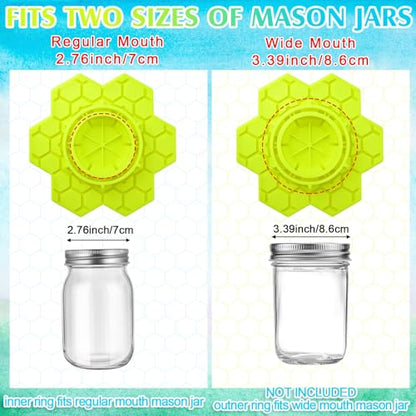 8 Pack Bee Feeder for Mason Jar Bee Watering Station Garden Silicone Sugar Water Feeder Beekeeping Drinking Equipment Tools with Mason Jars for Drinking Water(Yellow,Flower) - color: Yellow, style: Flower