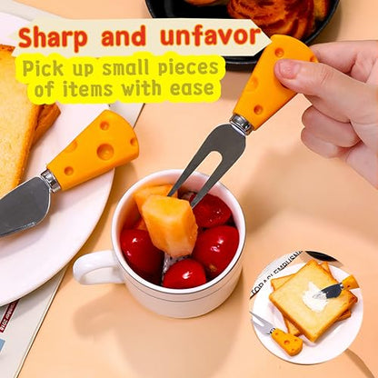 BUDOME Cheese Knife, 5 Piece Cheese Knives Set, Mini Premium Stainless Steel Cheese Knife Set, Cheese Knives for Charcuterie Board - Charcuterie Boards Accessories