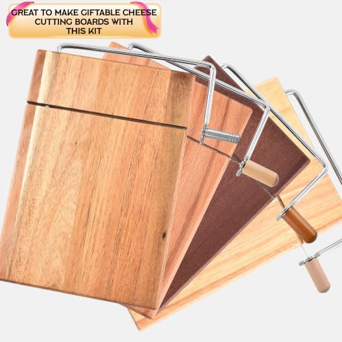 Cheese Slicer Accessories Cheese Cutter Stainless Steel Components - Great for Making Giftable Cheese Cutting Boards with This Cheese Slicer Kit (Stainless Steel Handle,1)