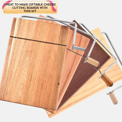 Cheese Slicer Accessories Cheese Cutter Stainless Steel Components - Great for Making Giftable Cheese Cutting Boards with This Cheese Slicer Kit (Stainless Steel Handle,1)