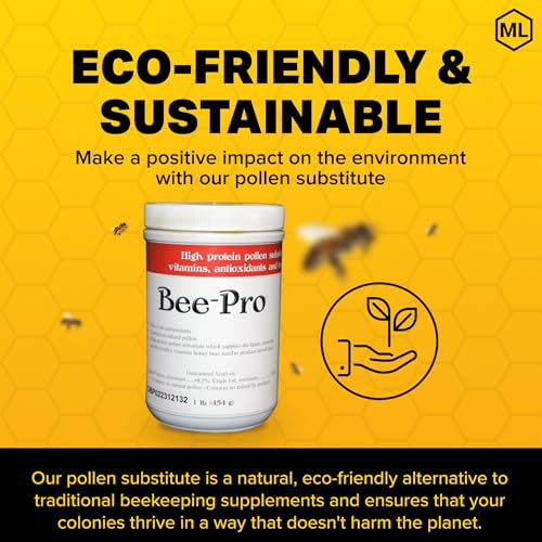 Mann Lake FD203 Bee-Pro Pollen Substitute, High Protein, Boosts Brood, Healthy Colony, Free from Animal by-Products, Rich in Vitamins & Amino Acids, 1 Lb Canister - size: 1-Pound