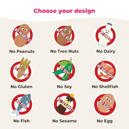Mabel’s Labels Kids’ Allergy Awareness Stickers – Waterproof, Dishwasher-Safe Reminder for School & Lunch Gear – 8 Common Allergens (Tree Nuts)