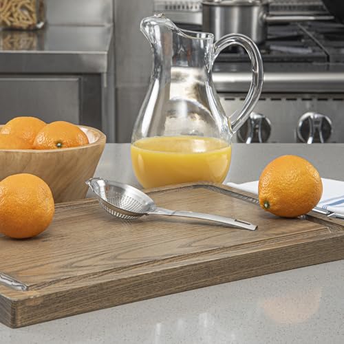 Restaurantware Fine Mesh Strainer - 1 Count - Met Lux 8.27" x 3.15" Stainless Steel Fine Mesh Sieve, Adjustable Tilt Strainer, Hanging Hole, Easy to Clean - Sieve For Flour and Juice - size: 8.25" x 3.25"