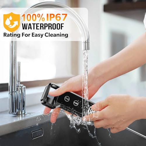 Digital Meat Thermometer with ±0.5℉ Precision, Fast Reading Waterproof Food Thermometer for Grilling and Cooking, Easy to Use, LCD Display, Kitchen Gadgets BBQ Accessories