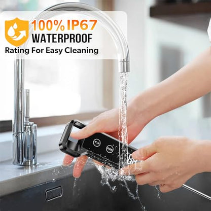 Digital Meat Thermometer with ±0.5℉ Precision, Fast Reading Waterproof Food Thermometer for Grilling and Cooking, Easy to Use, LCD Display, Kitchen Gadgets BBQ Accessories
