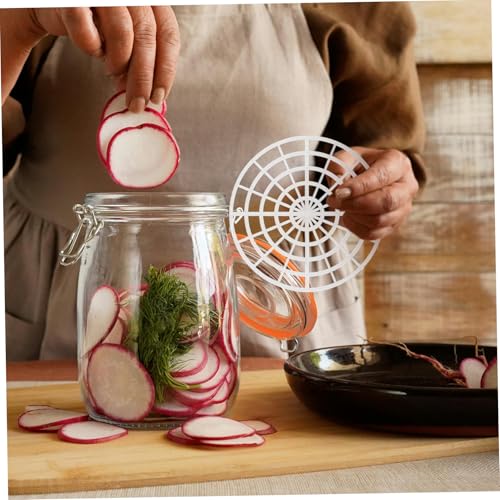 GLEAVI 5pcs Pickle Jar Press Plates Mesh Fermenting Weight Rack for Kimchi Vegetable Pickling Canning Supplies Easy Clean Pressure Fermentation Tool