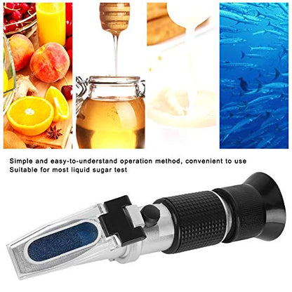Refractometer with ATC, RHB-10ATC Digital Handheld 0-80% Meter, 0.1% Refractometer for Beer Wine Brewing