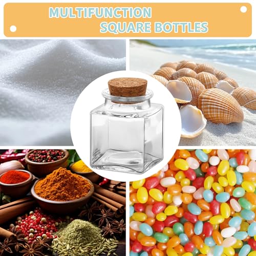12Pcs 1.7oz Mini Glass Bottles, 50ml small Bottle, Jars with Wood Cork Stoppers, Wish Bottles, Message Bottle for Wedding Favors, Baby Shower Favors, DIY Craft (12)