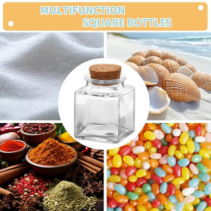 12Pcs 1.7oz Mini Glass Bottles, 50ml small Bottle, Jars with Wood Cork Stoppers, Wish Bottles, Message Bottle for Wedding Favors, Baby Shower Favors, DIY Craft (12)