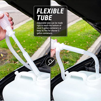 TERA PUMP Versatile Flexible Siphon Pump | Manual, BPA-Free, For Water, Beer, Wine, Gas, Hand Fuel Pump, For Kerosene, Oil - style: 1.8 GPM