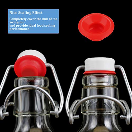 70 Pieces Silicone Rubber Gaskets Washer for Swing Flip Bottle Hat Shaped Swing Top Washers Leak-proof Seal Gasket Replacements for Home Brew Beer Soda Bottle Sealing