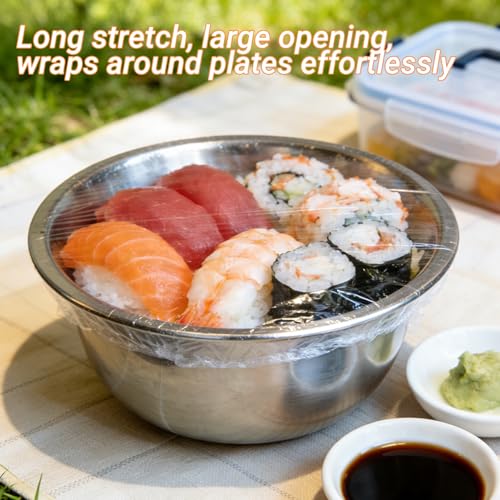 Elastic Stretchable Food Covers Reusable Kitchen - 1 Pack (100PCS) Blocks Odors for Bowls, Fridge & Microwave, Food Freshness Accessory