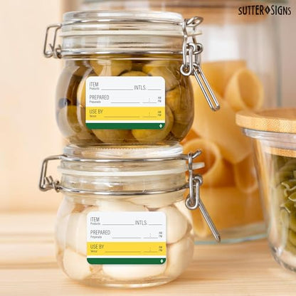 600pcs Shelf Life Labels for Food Rotation | Food Prep Use by Labels with Removable Adhesive, 300 per Roll 2" x 3" (Pack of 2) - size: 2" x 3" (Pack of 2)