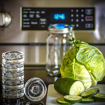 Trademark Innovations Glass Fermentation Pickling Jar Weights, Flower Grip Style (Set of 6) - style: Flower Grip
