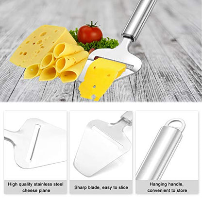2 Pcs Stainless Steel Cheese Slicer with Wire & Cheese Cutter Plane | Cheese Slicer Set for Soft, Semi-hard, Hard Cheeses Kitchen Tool