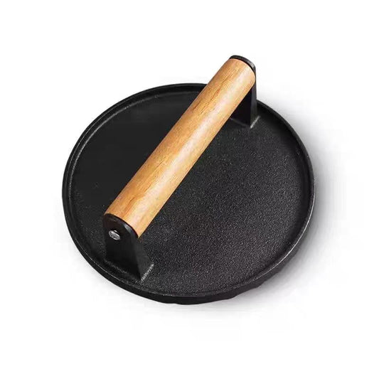 Kitchen Tools 5.7"Cast Iron Smashed Burger Press, Round Flat Edge Grill Press for Crispy Smash Burgers Burger Tool for Grill and Griddle BBQs and Tailgates Gifts for Men and BBQ Enthusiasts - size: 5.7“