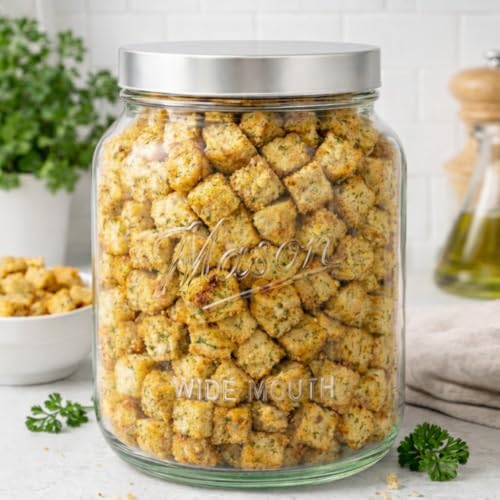 Kitchentoolz Half Gallon Glass Mason Jars with Extra Wide Mouth & Metal Lids - Airtight Food Storage & Canning Jars with Measurement Markings - 1/2 Gallon Mason Jar (4pk) - size: Pack of 4