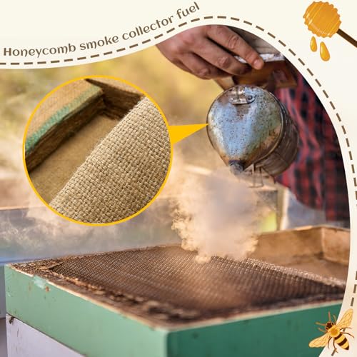 Hahafelt 4.2 Pound Burlap Bee Smoker Fuel Pellets, Jute Burlap Smoker Fuel for Beekeeping, Natural Easy to Light, Produces Cool & Light Smoke, Long Continuous Burn for Hive Inspection & Management