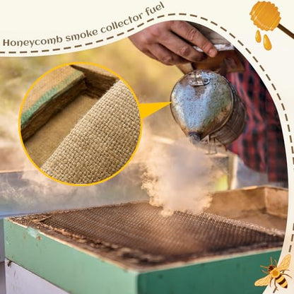 Hahafelt 4.2 Pound Burlap Bee Smoker Fuel Pellets, Jute Burlap Smoker Fuel for Beekeeping, Natural Easy to Light, Produces Cool & Light Smoke, Long Continuous Burn for Hive Inspection & Management