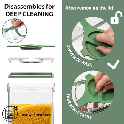 4-Pack Small Pantry Containers, 0.8 QT/0.76 L Clear SAN Food Storage Canisters with Twist-Lock Lids, Stackable for Sugar, Tea Bags, Seasoning, Nuts, Snacks(Sand) - color: Sand