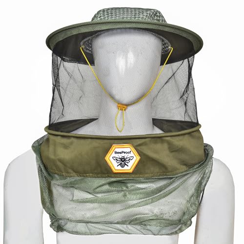 Beekeeping Veil Hat for Beekeepers 360° Protective High Visibility Mesh Breathable Ventilated Design Secure Elastic Fit (BP-105 Green-1 Pack Veils) - color: Green, size: 1-pack