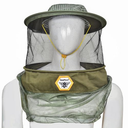 Beekeeping Veil Hat for Beekeepers 360° Protective High Visibility Mesh Breathable Ventilated Design Secure Elastic Fit (BP-105 Green-1 Pack Veils) - color: Green, size: 1-pack