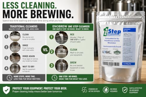 One Step No Rinse Cleanser (1 lb) Homebrew Cleaner in Foil Pouch