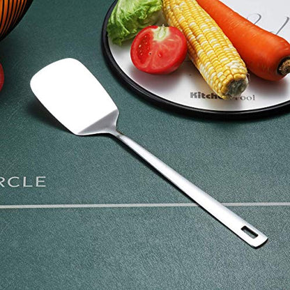 Stainless Steel Spatulas, Berglander Solid Turner,Barbecue Metal Spatulas Turner For Cooking, Kitchen Spatula For Nonstick Cookware, Dishwasher Safe, Easy to Clean - size: F. Solid Turner
