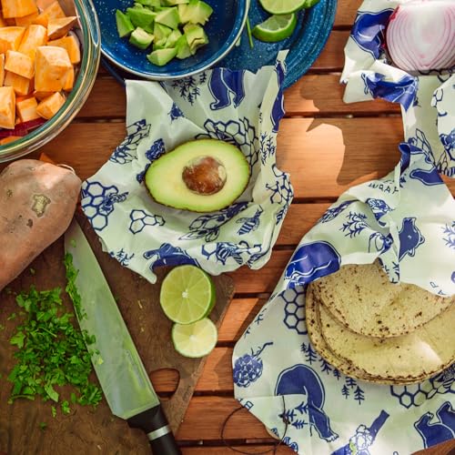 Bee's Wrap Beeswax Wraps for Bread - Beeswax Bread Wrap for Sourdough & Bread Storage - Plastic Free Made in USA Reusable Natural Food Wrap - Bees & Bears - color: Bees & Bears