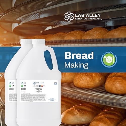 Lab Alley Citric Acid 50% Solution, FCC/Food Grade, Kosher Certified, Great for Cooking and Cleaning - 2 Gallons - size: 2 Gallons