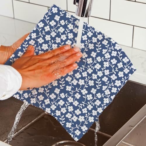 Reusable Beeswax Wraps, Blue Green Floral Wraps, 9 Pack Sandwich, Snack, Bowl, Food Storage, Organic, Sustainable, Zero Waste, Plastic-Free, Eco-Friendly, 1XL, 3M, 5S - color: Green Botanical4