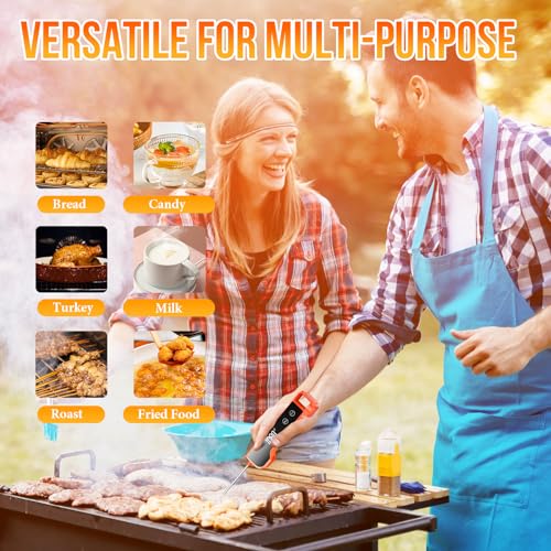 Digital Meat Thermometer for Cooking, Fast Reading Thermometer with IP67 Waterproof, ±0.5 ℉ Accuracy Kitchen Thermometer, Easy to Use, Meat Thermometer Digital for Candy, Grill, BBQ, Brewing