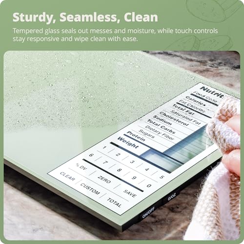 Greater Goods Digital Nutrition Scale – Accurate Macro and Calorie Tracking for Meal Prep, Weight Loss, and Healthy Eating | 2,000 Built-in Foods, Intuitive Nutrition Label Display, 11lb Cap, Green - color: Sage Green