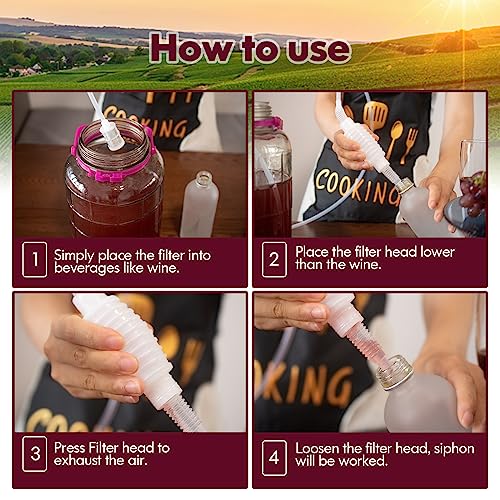 GSD Wine Siphon Tube Hose Beer Siphon Pump for Wine Making Brewing, 2M/6.6FT