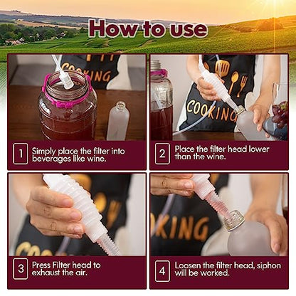 GSD Wine Siphon Tube Hose Beer Siphon Pump for Wine Making Brewing, 2M/6.6FT