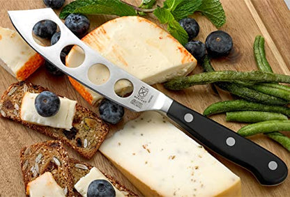 Mercer Culinary Renaissance Soft Cheese Knife, 5-Inch - color: Black Handle, size: 5-Inch Soft Cheese Knife