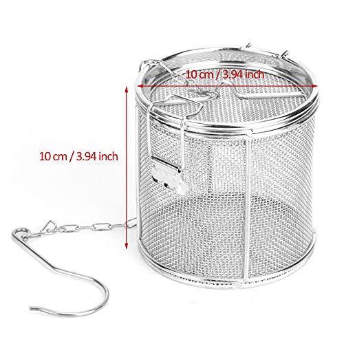 Watris Veiyi Seasoning Strainer with Chain Hook for Home Restaurant | 10*10cm, Stainless Steel Cooking Spice Filter with Chain Hook, Soup Seasonings Seperation Basket Filter