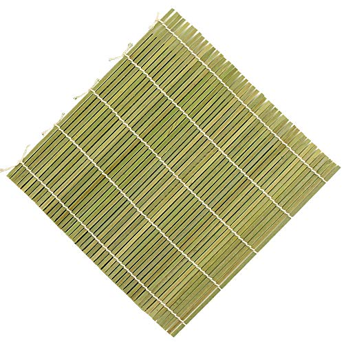 BambooMN 6x Green Bamboo Sushi Rolling Mat Set, Bulk Sushi Roller Mats 9.5", All Natural Bamboo - color: Green, size: 9 Inch x 9 Inch