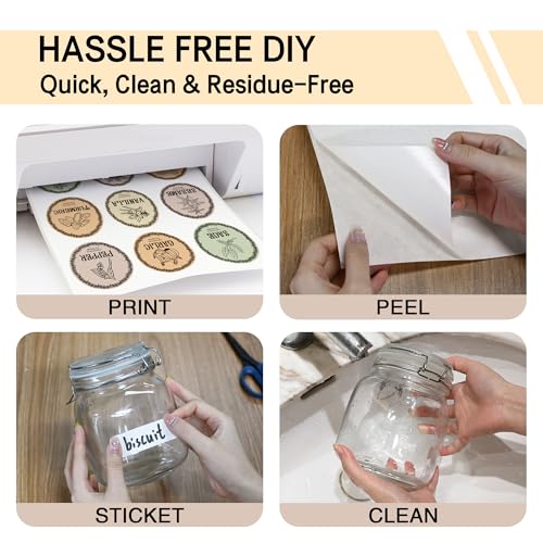 L LIKED Dissolvable Food Labels - 25 Custom Stickers, 8.5" x 11" Printable Labels for Inkjet Printers, 25 Sheets - size: 8.5" x 11" | 25 Labels