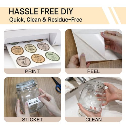 L LIKED Dissolvable Food Labels - 25 Custom Stickers, 8.5" x 11" Printable Labels for Inkjet Printers, 25 Sheets - size: 8.5" x 11" | 25 Labels