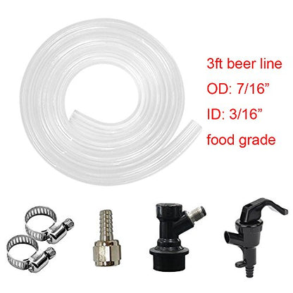PERA 3/16" ball lock beer line assembly & 5/16" ball lock gas line assembly for beer making