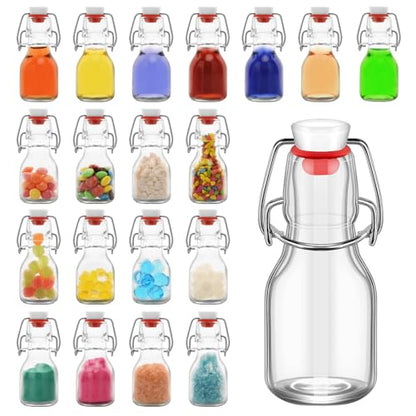 20Pcs 2oz Swing Top Glass Bottles,Flip Top Glass Bottle with Lids Sealable Kombucha Bottle for Brew Beer Syrup Vanilla Extract Air Tight Bottles (Clear) - color: Clear